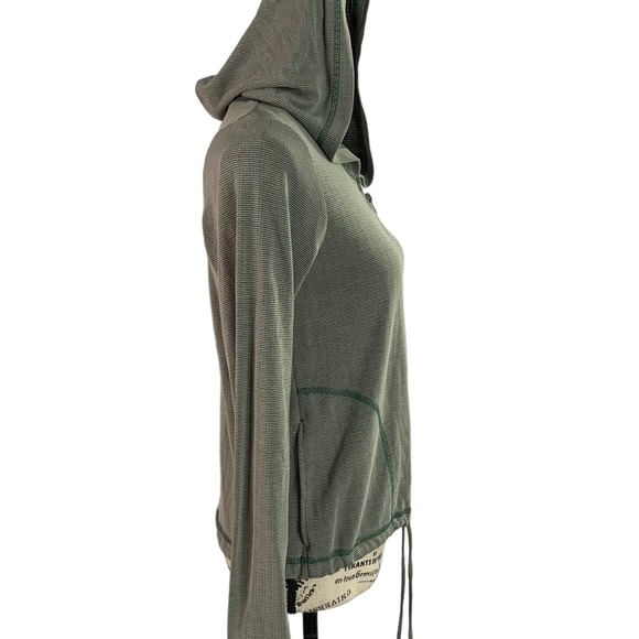 Serene Knit Hoodie Jacket Olive Green Front Zip Pockets Polyester Blend Women L - Picture 8 of 9